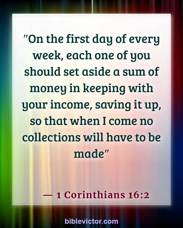 Bible verses About Handling Money (1 Corinthians 16:2)