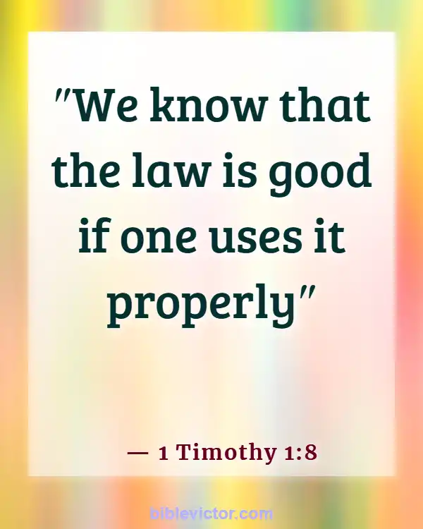 Bible verses About Purpose Of The Law (1 Timothy 1:8)