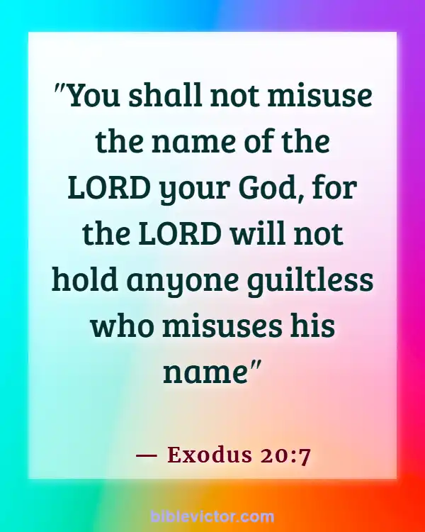Bible verses About Bad Language (Exodus 20:7)