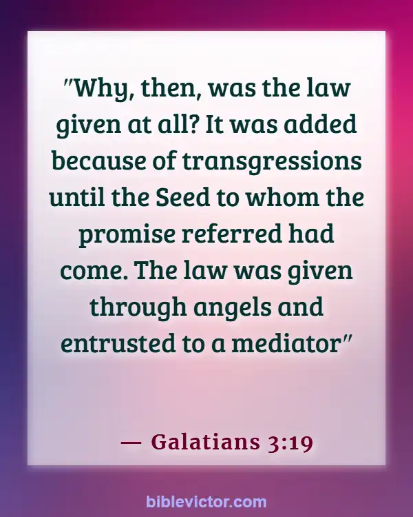 Bible verses About Purpose Of The Law (Galatians 3:19)