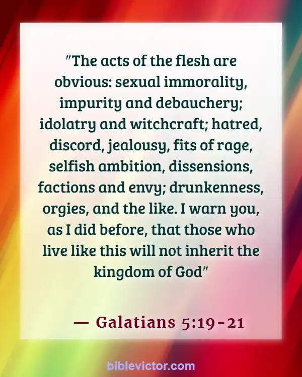 Bible verses About Consuming Alcohol (Galatians 5:19-21)