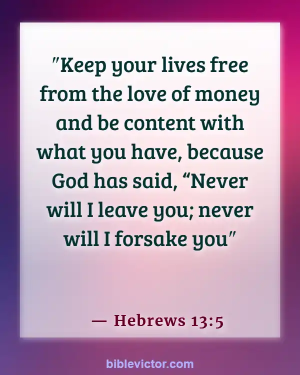 Bible verses About Overcoming Greed (Hebrews 13:5)