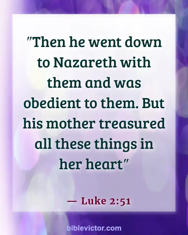 Bible verses About Honor Mother (Luke 2:51)