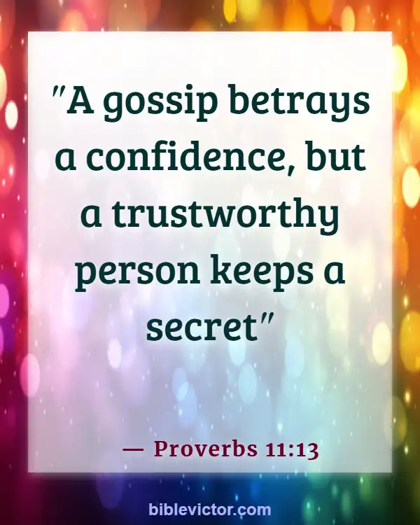 Bible Verses About Love And Trust In A Relationships (Proverbs 11:13)