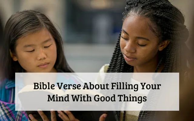 Bible Verse About Filling Your Mind With Good Things
